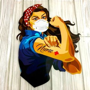 Nurse red Iron-on Stickers Heat Transfer Patches for clothes DIY blue